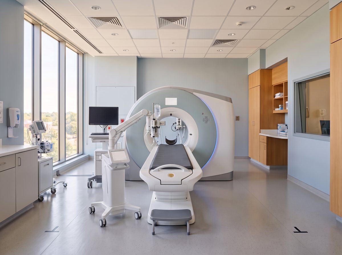 Une salle de scanner avec l'injecteur automatique de produit de contraste
